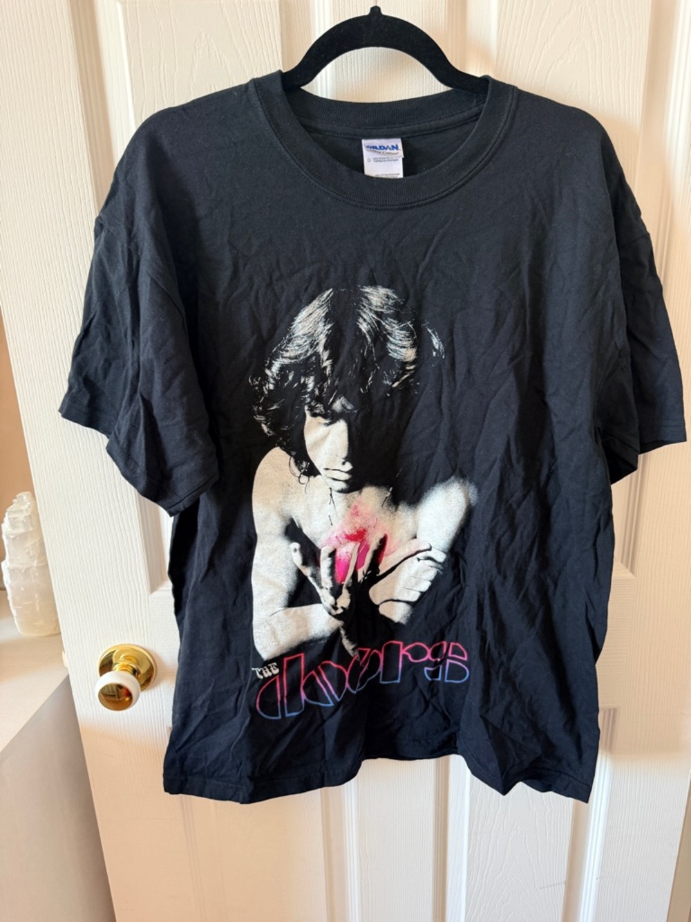 Gildan Black The Doors Graphic Tee with Pink Accent